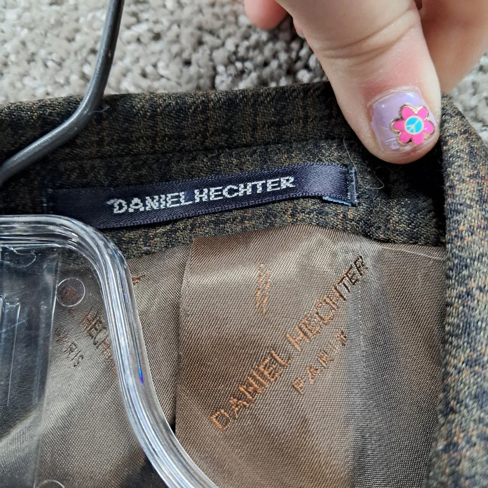 Daniel Hechter Paris Mens 46R Brown‎ Wool Two Button Blazer Sport Coat